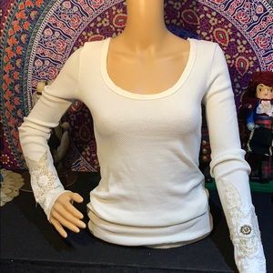 STUNNING FREE PEOPLE EMBELLISHED THERMAL TOP